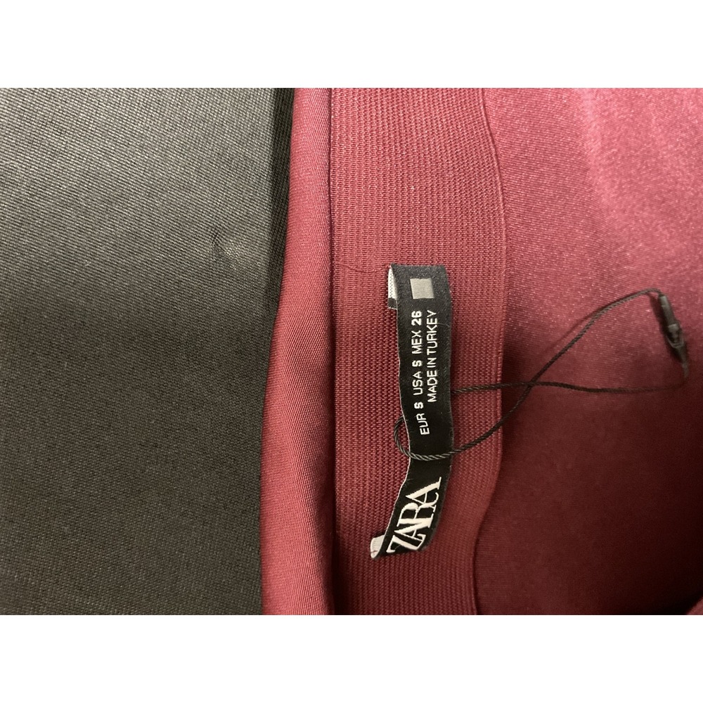 Zara Womens Midi Skirt Burgundy Satin Slip Bias Cut Small - Picture 5 of 7
